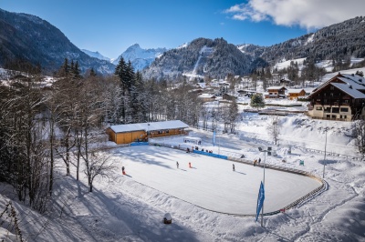 Les Contamines Montjoie the ice rink in winter